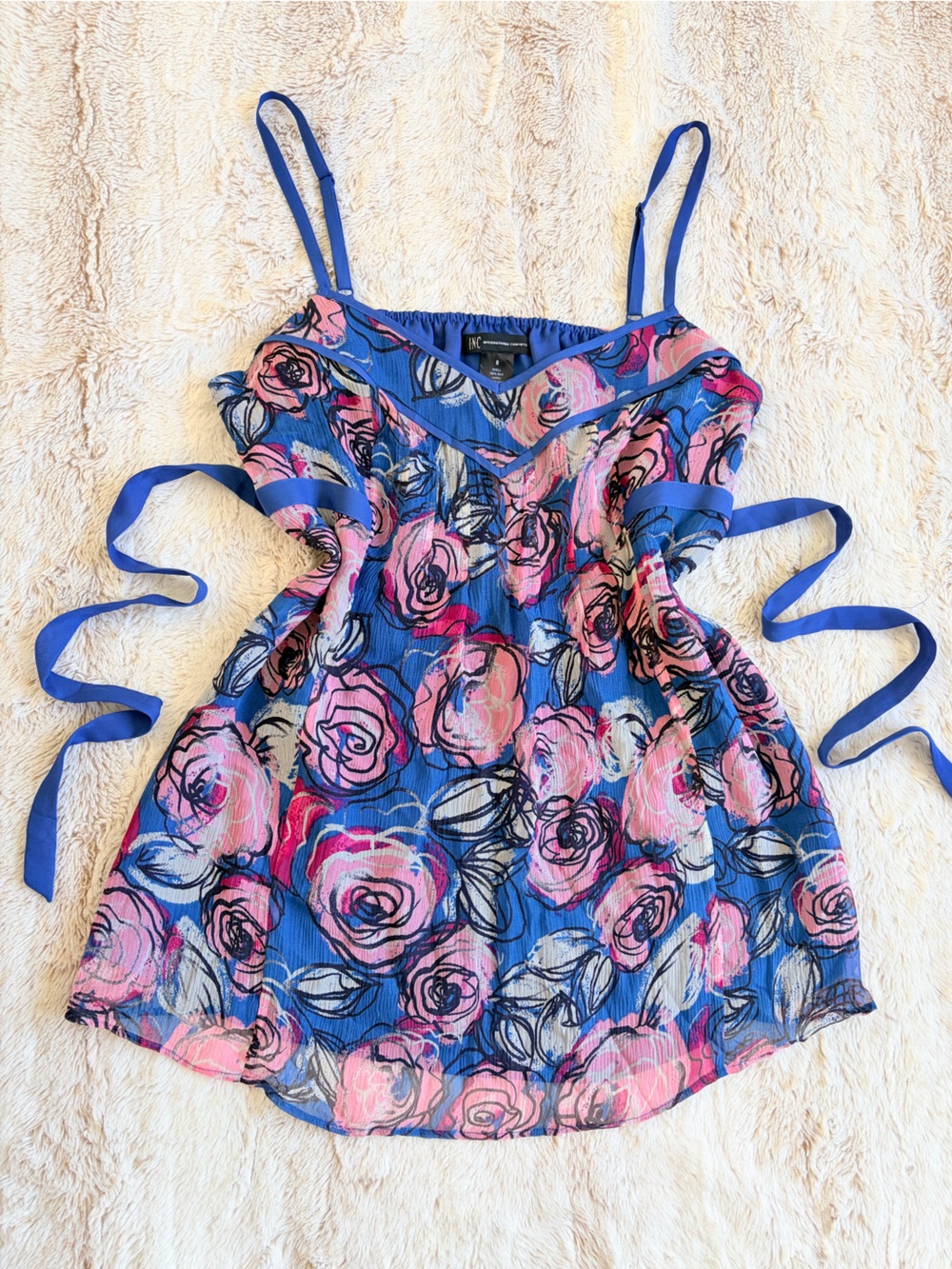 🧚‍♀️ Vintage INC 100% Silk Babydoll Top Fairycore Y2K Coquette It Girl Euro